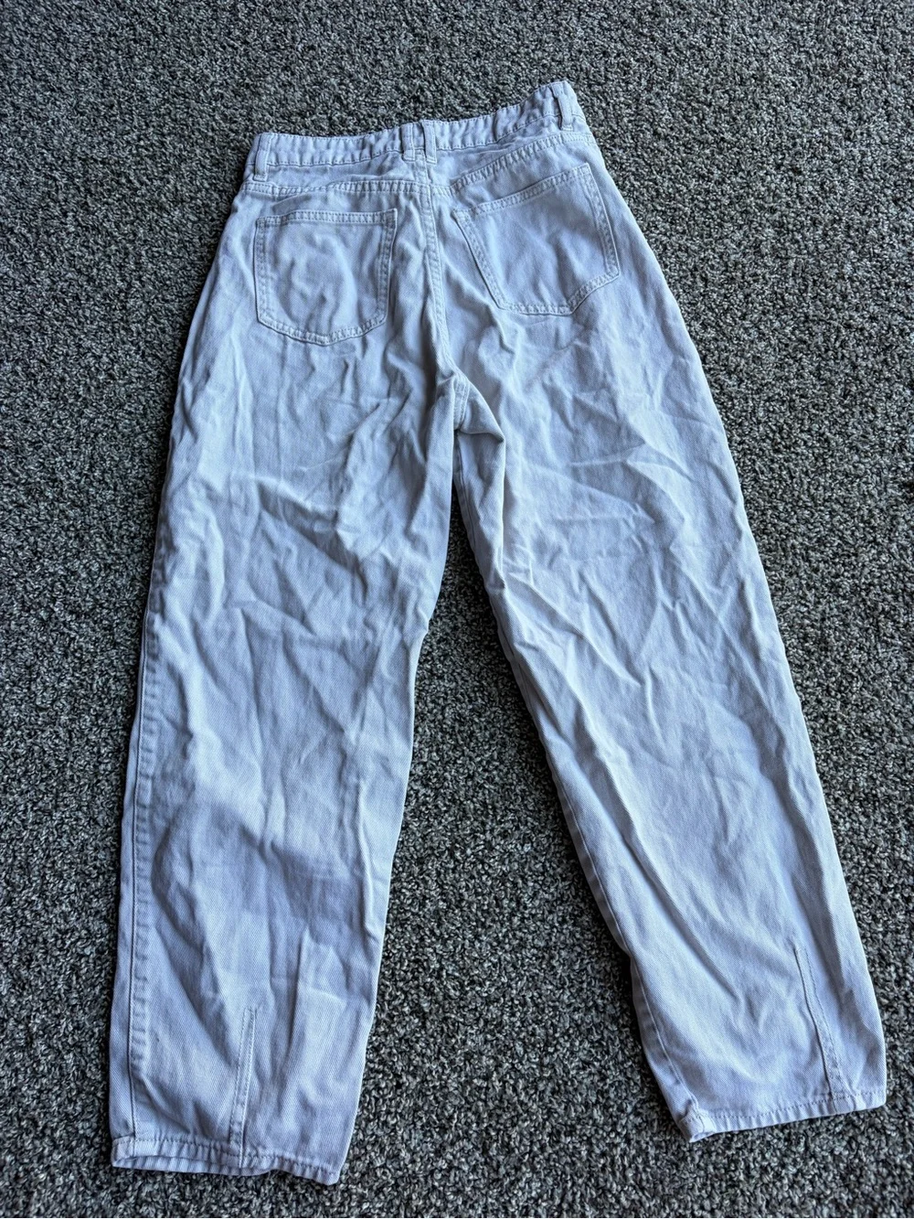 H&M cream wide leg pants